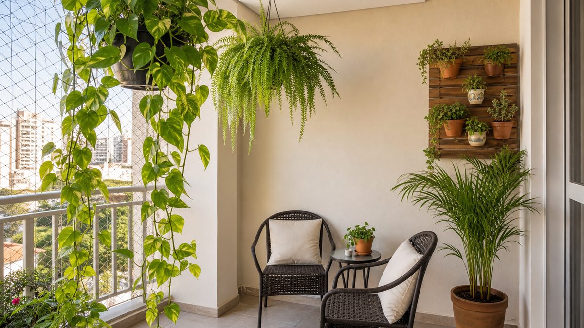 Como decorar varanda pequena com plantas