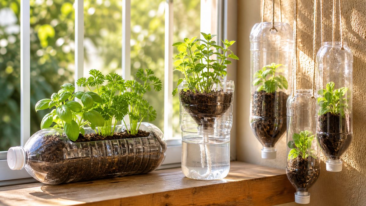 Como fazer vaso de plantas com garrafa PET
