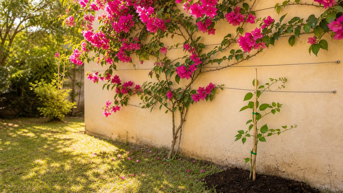 Como plantar trepadeira no muro: suporte, distância e espécies